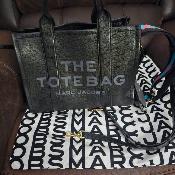 MARC JACOBS THE TOTE BAG BLACK LEATHER - Picture 3 of 8